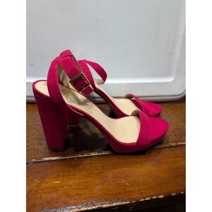 Circus by Sam Edelman Block‎ Heel Sandals Ankle Strap Pink Party Size 10